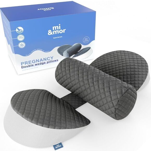 Mi & Mor double wedge pregnancy pillow gray - Picture 2 of 3